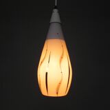 Vintage hanging lamp with glass shade, 1950s
