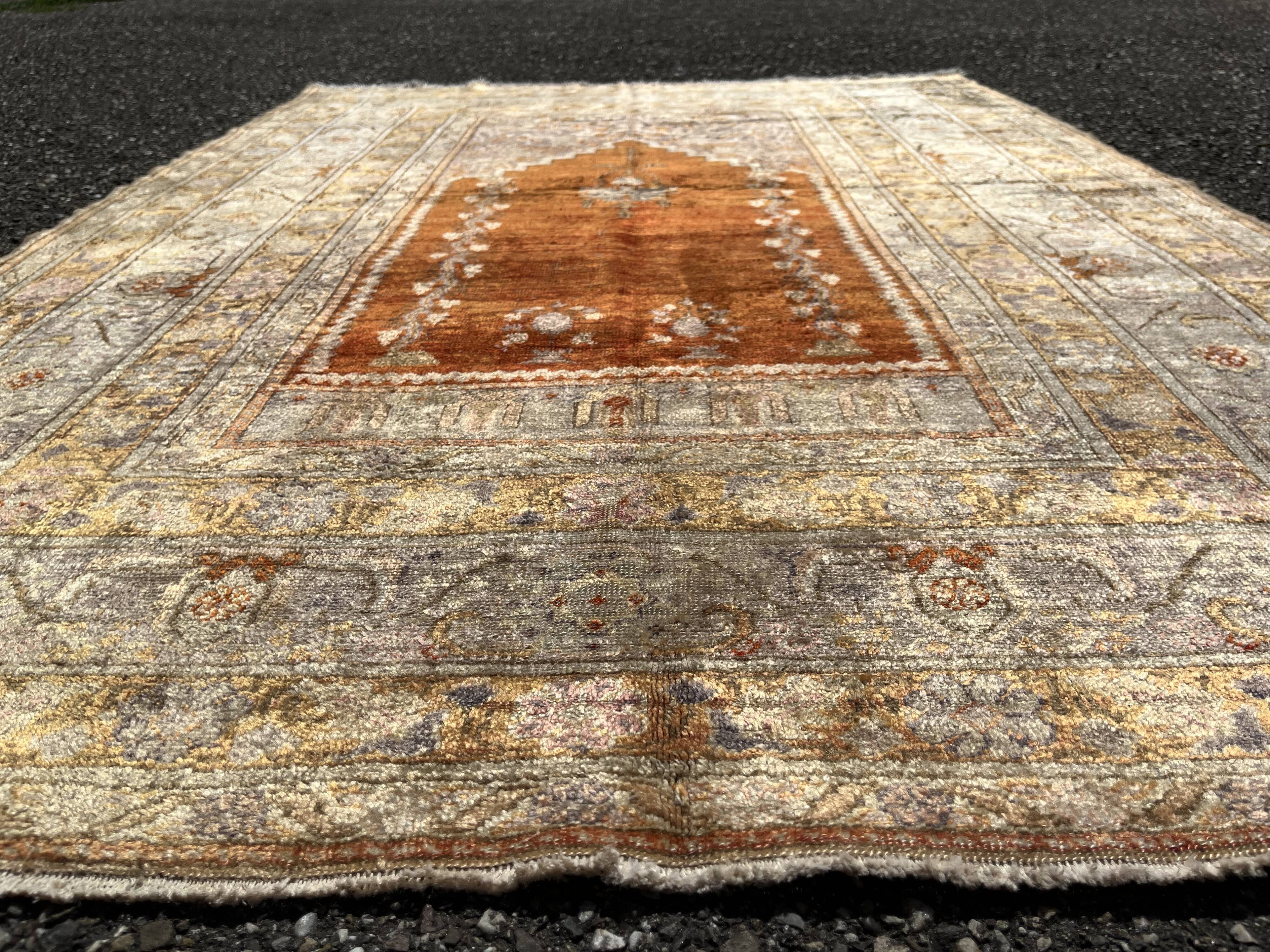 Turkish Kayseri Orange Rug