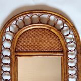 Vintage bamboo mirror 35x55cm