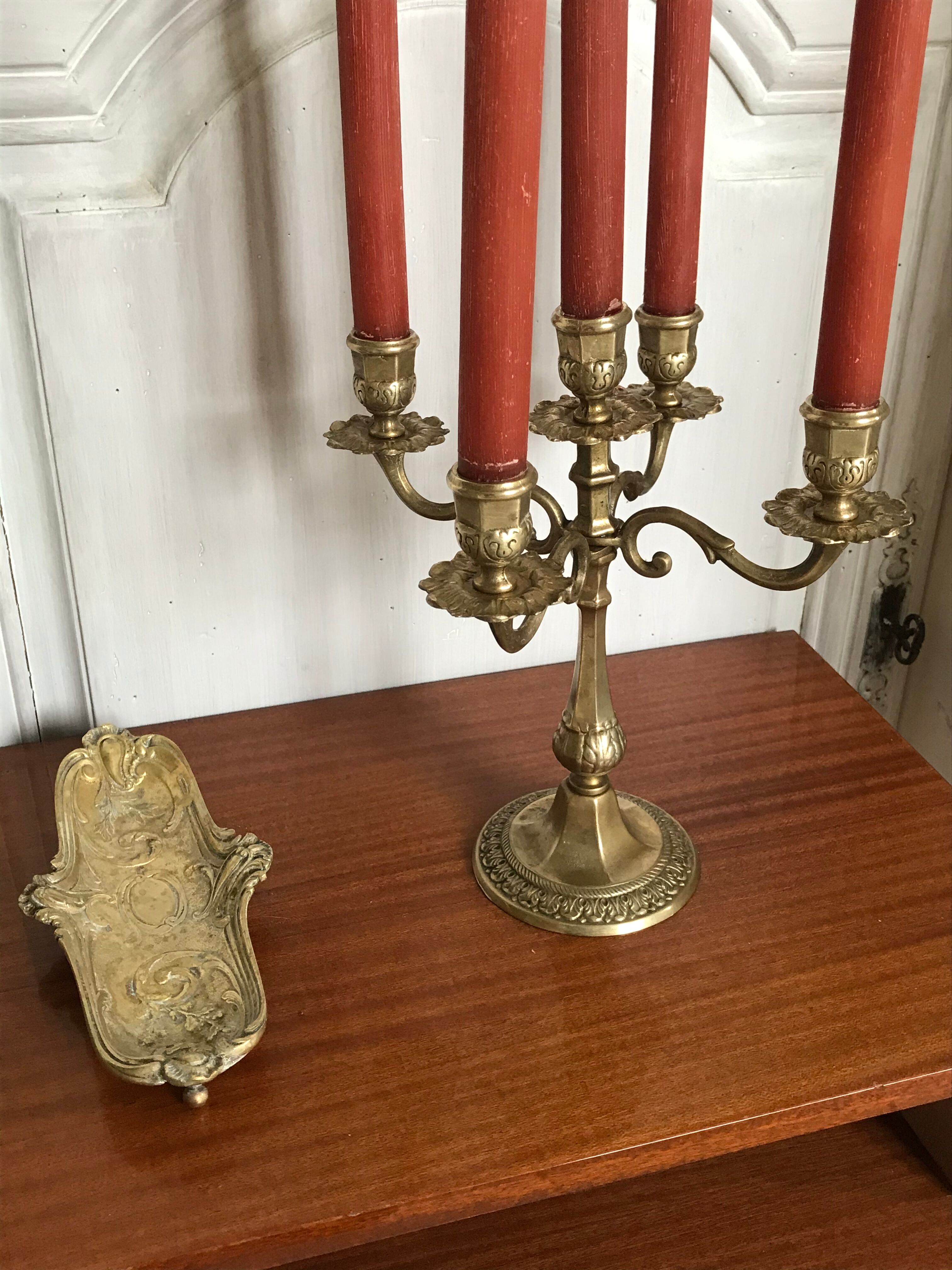 Golden bronze chandelier