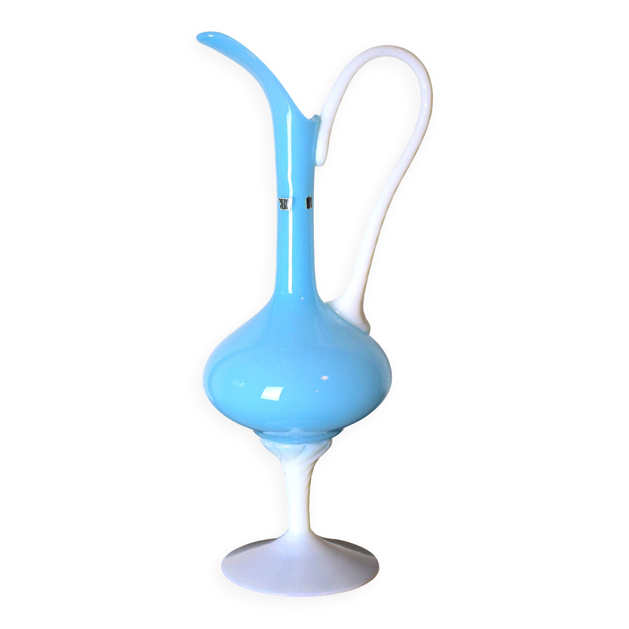 Italian glass vase, handmade, Florence region, Italy 1970s