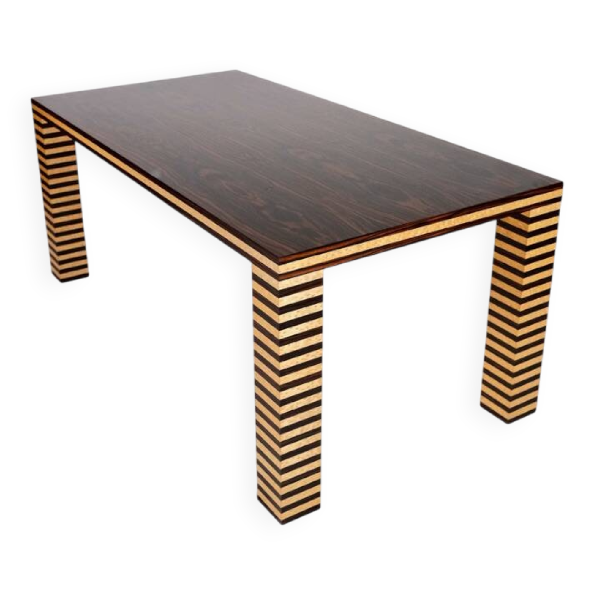 Memphis style dining table, wood, Italy