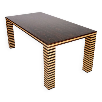 Memphis style dining table, wood, Italy