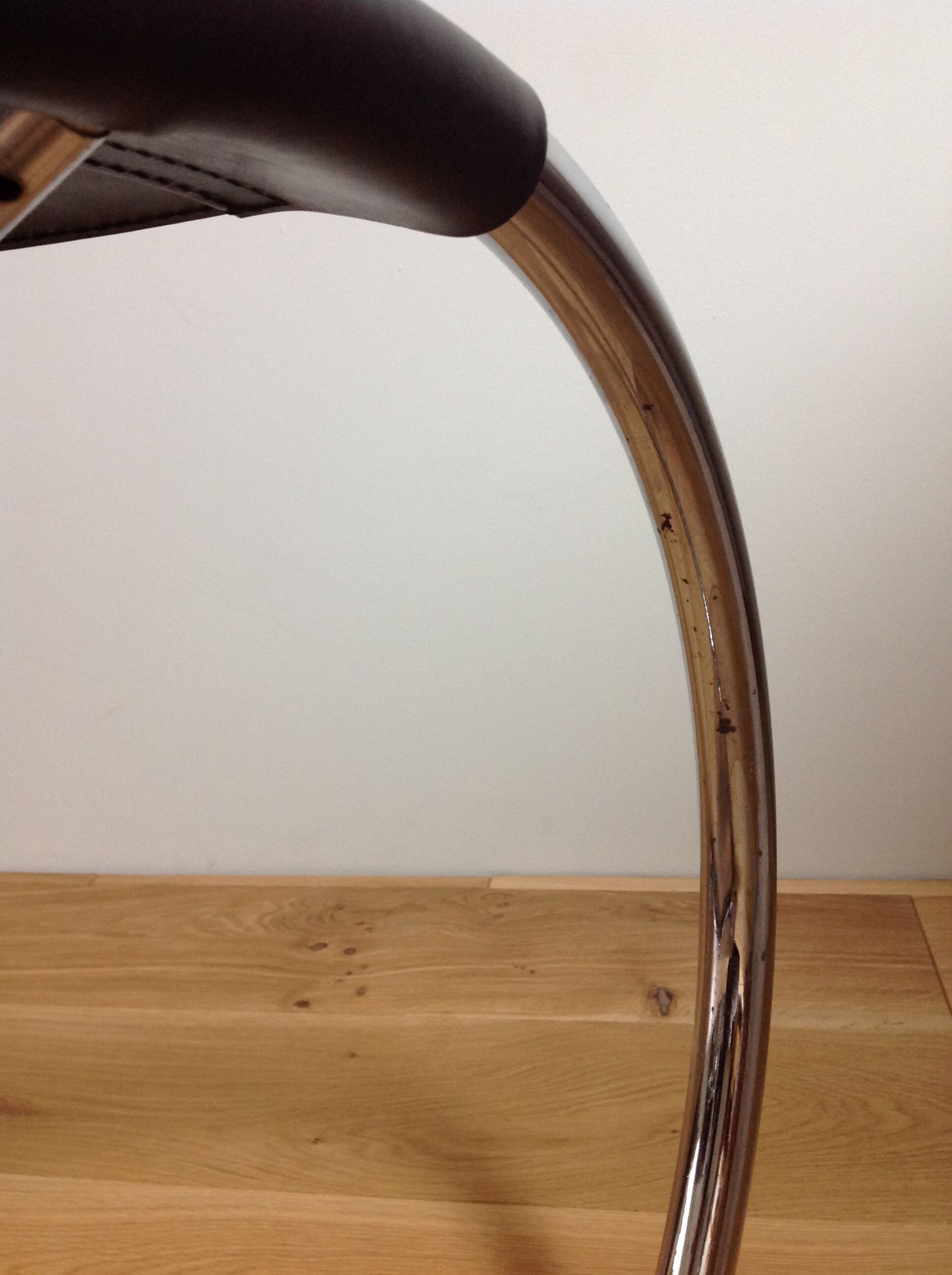 Mies Van Rohe chrome and leather chair