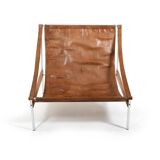 Grand Leather Lounge Chair 'Bequem' by Stig Poulsson c.1970