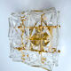 pair vintage wall lamps 60s golden crystal fine gold