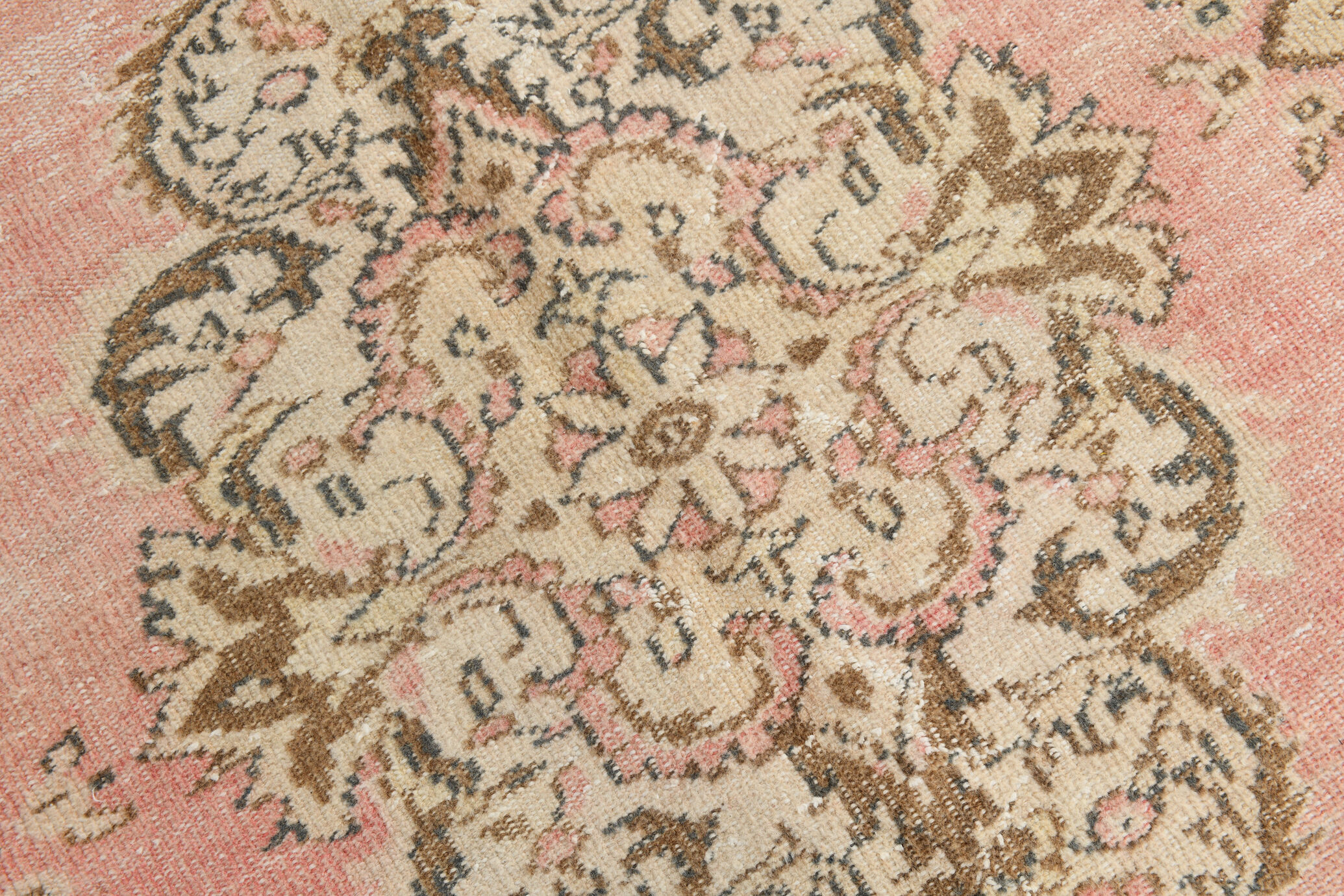 5x10 pink and beige classic turkish rug, 291x163cm