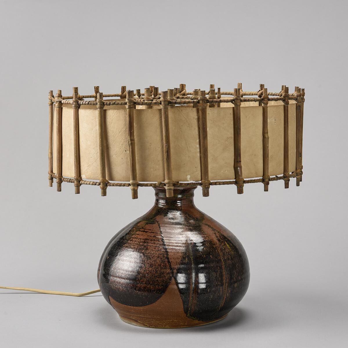 table lamp in enamelled stoneware, france circa 1960