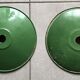 Date shade in vintage enamelled sheet style white and green farm -25cm