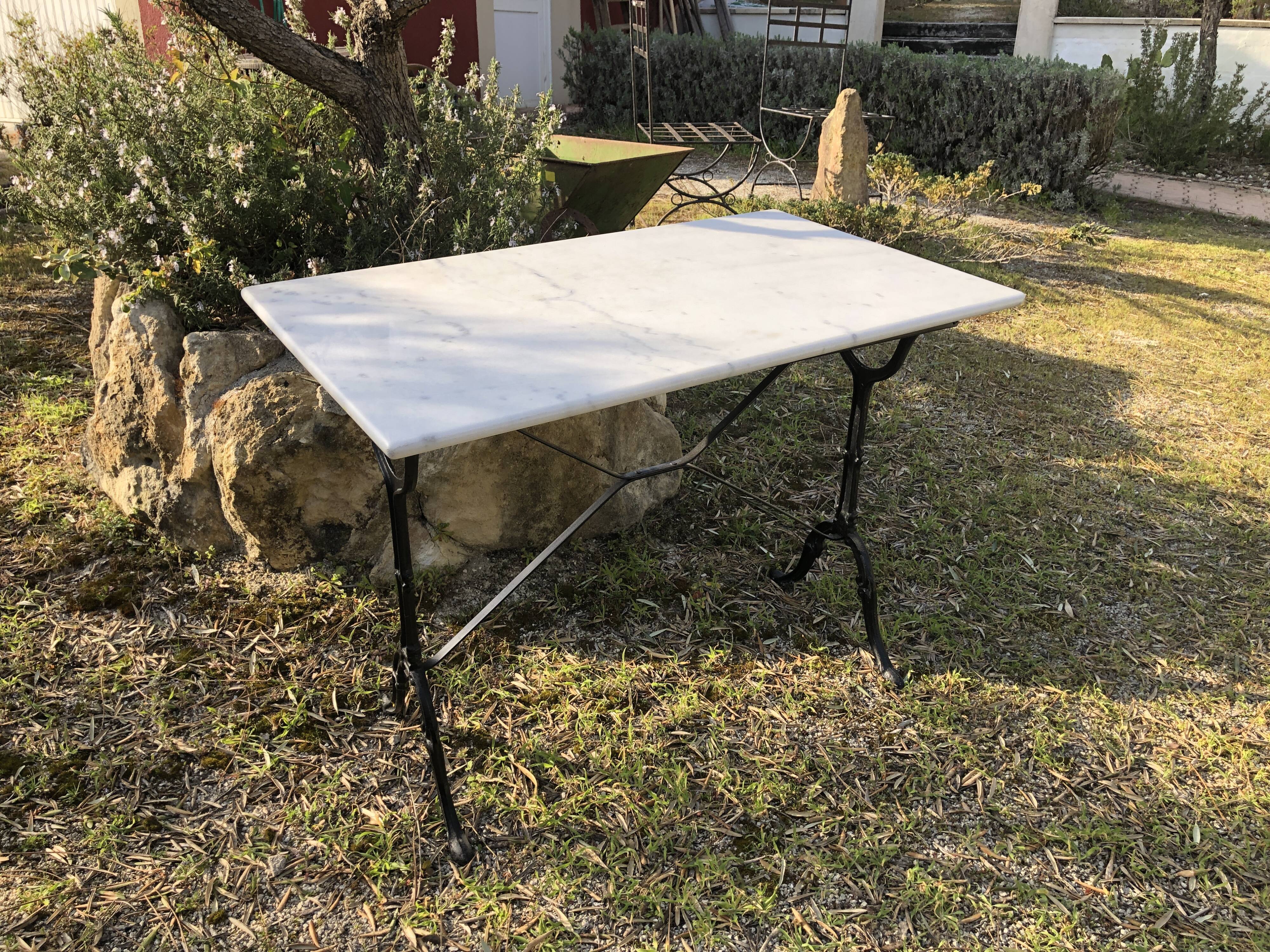 Bistro table on marble