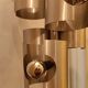Chandelier with 7 lights in brushed aluminum, Italy 1970 Vintage