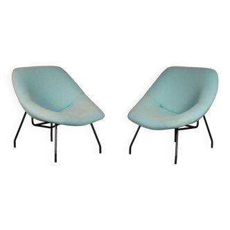 1950s Pair of lounge chairs by GAR, France