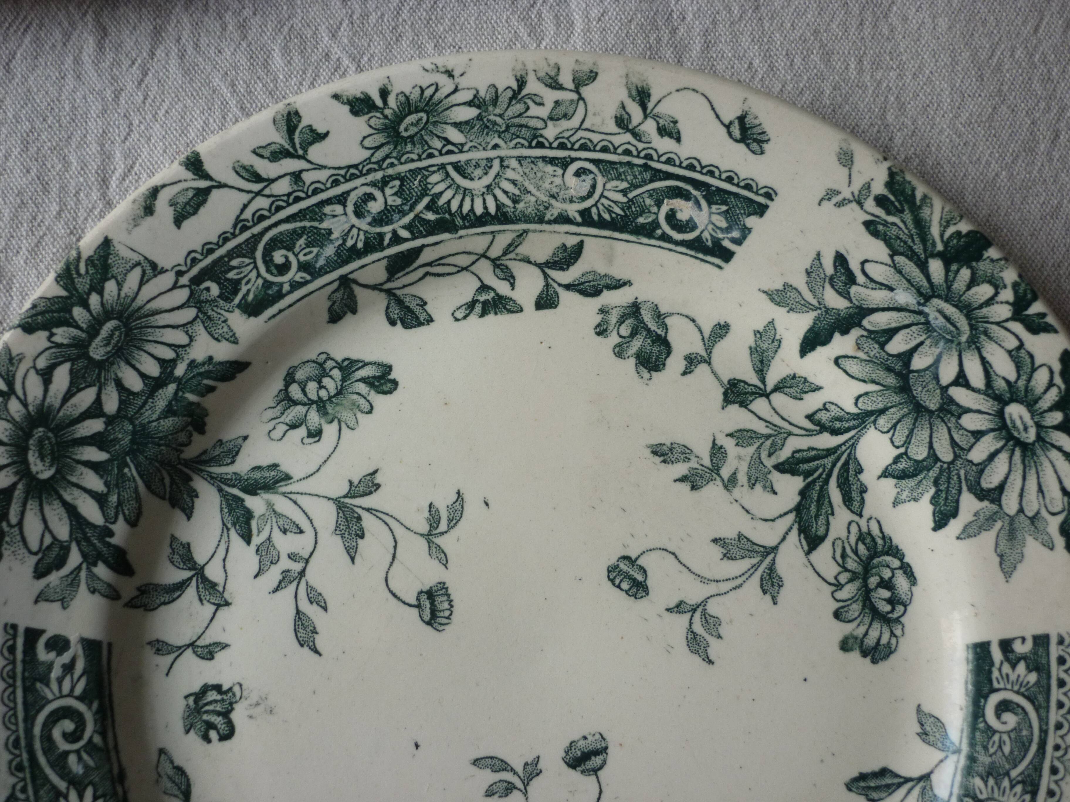 3 plates saline iron earth faience