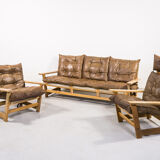 3-seater oak sofa by Vatne Mobler 1960