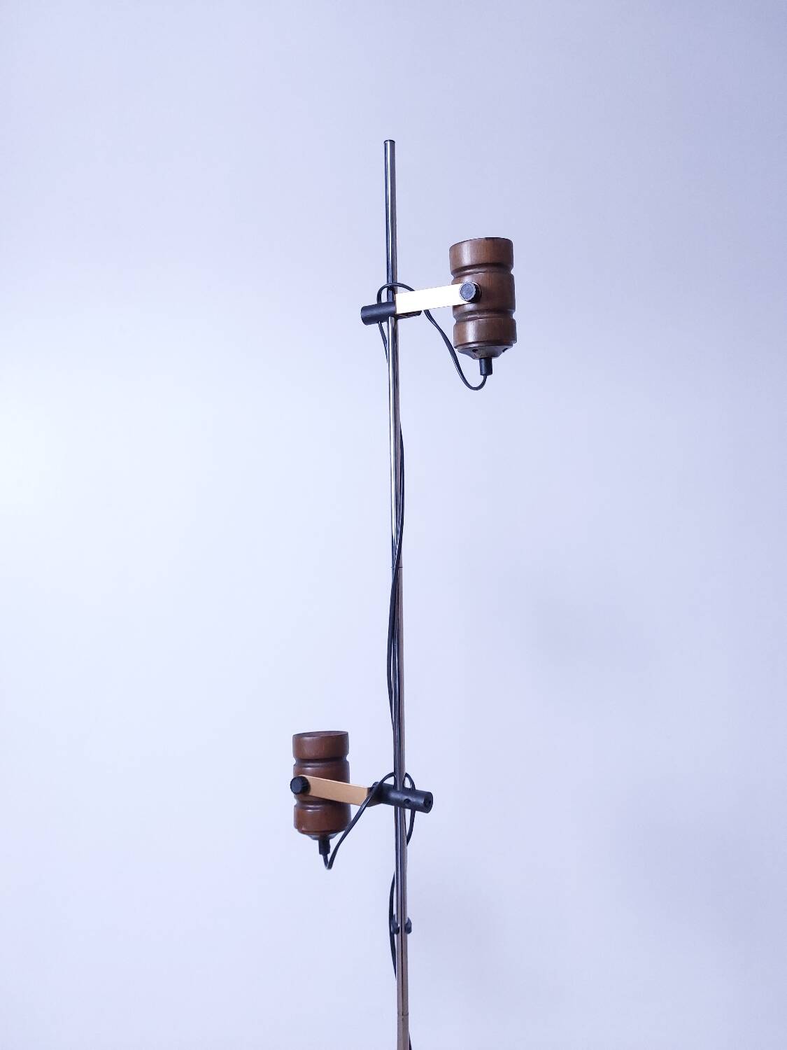 Lampadaire spots métal bois