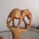 Couverts de service n bois sculpté art populaire vintage