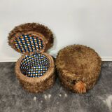 Paire de tabourets/rangements/tables basses années 1990