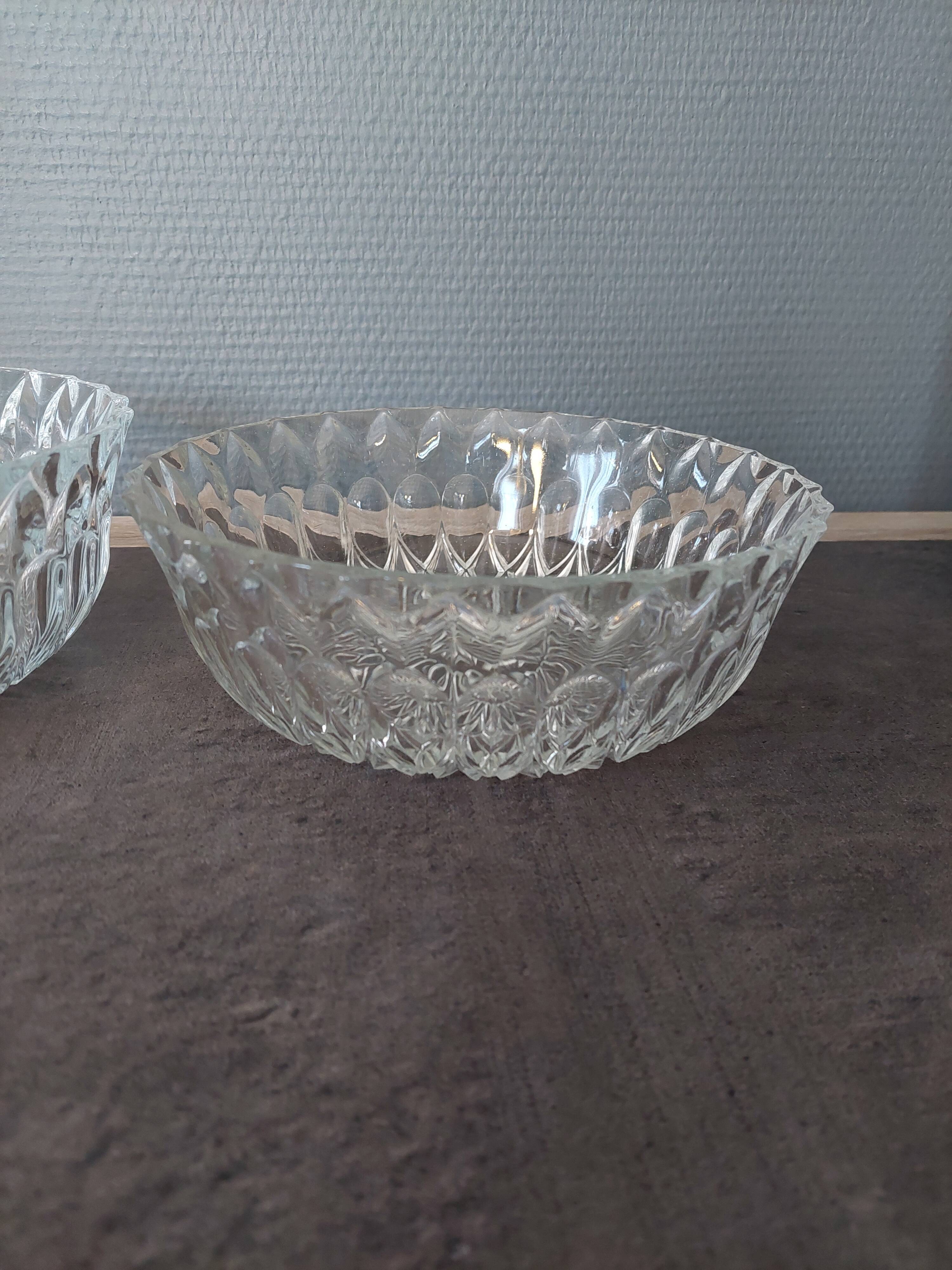 Vintage glass salad bowls