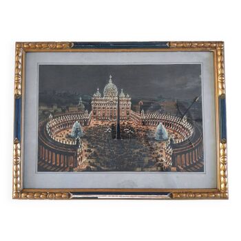 Colorful engraving View of Rome