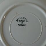 Set of 4 old hollow ceramic plates Saint Clement large blue flower