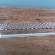 12 crystal knife rests in their box, Hungary, diamond point