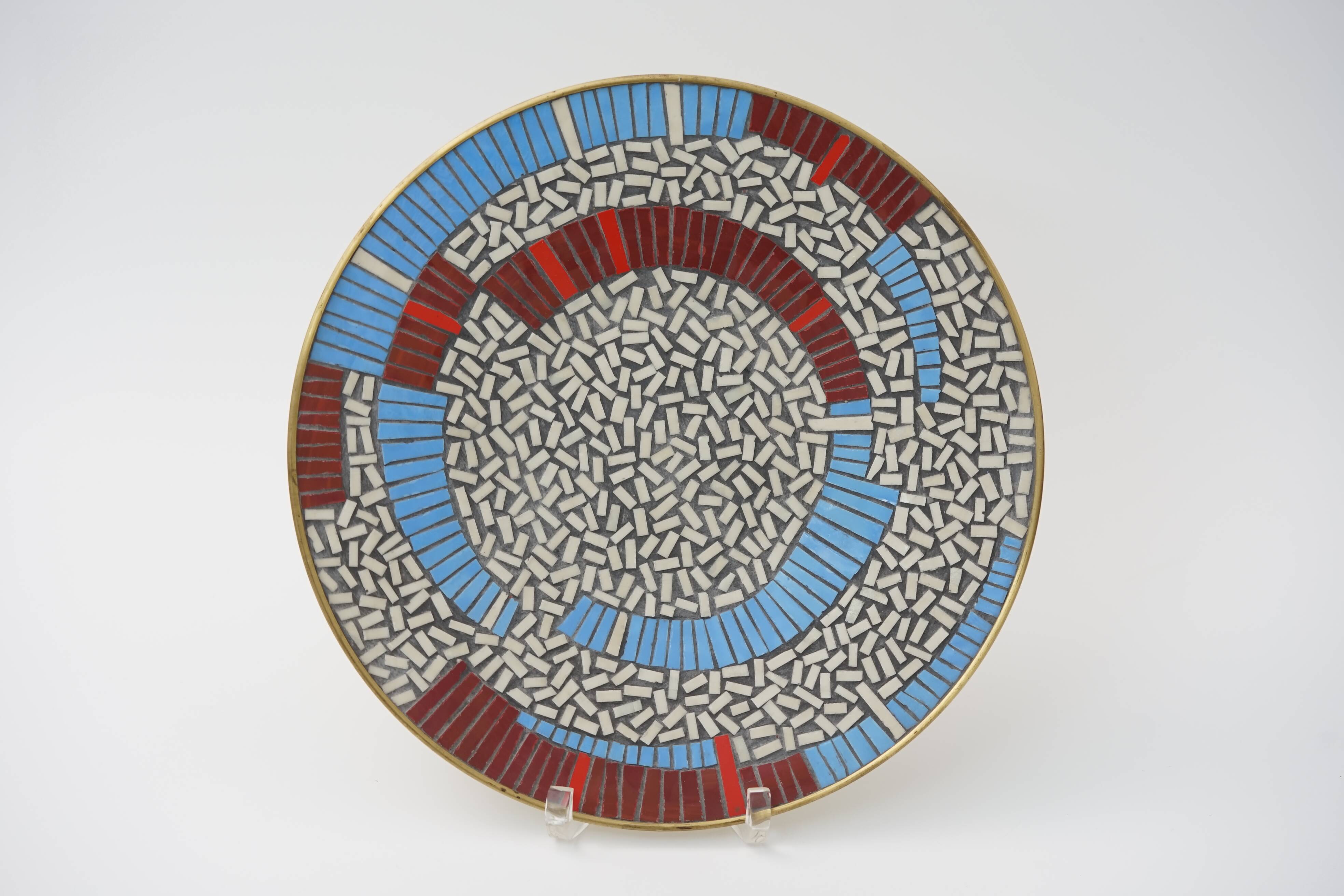 Mid-Century Mosaic Wall Plate by W. Zimmermann for Ritter