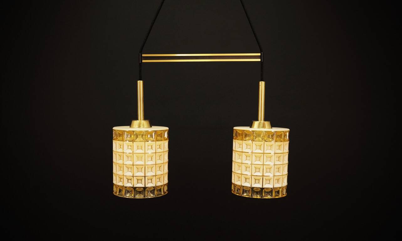 Lustre vintage, design danois, années 1970, production : Danemark