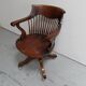 Antique oak office armchair