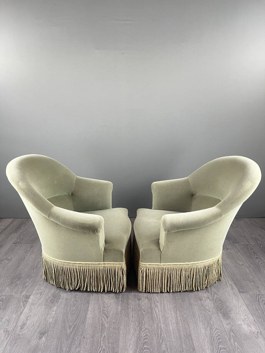 Paire de fauteuils chauffeuses Napoléon III, XIXe siècle