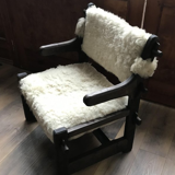Side Chairs in Lambs Wool, Set of 2
