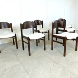 Vintage brutalist dining chairs, set of 6 - 1960s