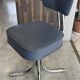 Swivel office chair in Roneo style, grey faux leather with vintage chrome.