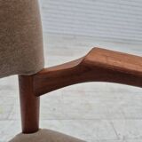 1960s, Danish chair, solid teak wood, furniture velour.