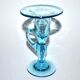 Vintage bubbled glass candle holder from biot - blue blown glass chandelier 1960