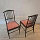 The Modernity, set of six chairs, model Charlotte, black lacquered wood.