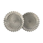 Pair of Baccarat crystal bottle undersides, frosted alternating ribs, early twentieth century