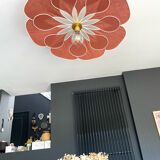Linen and rattan pendant light