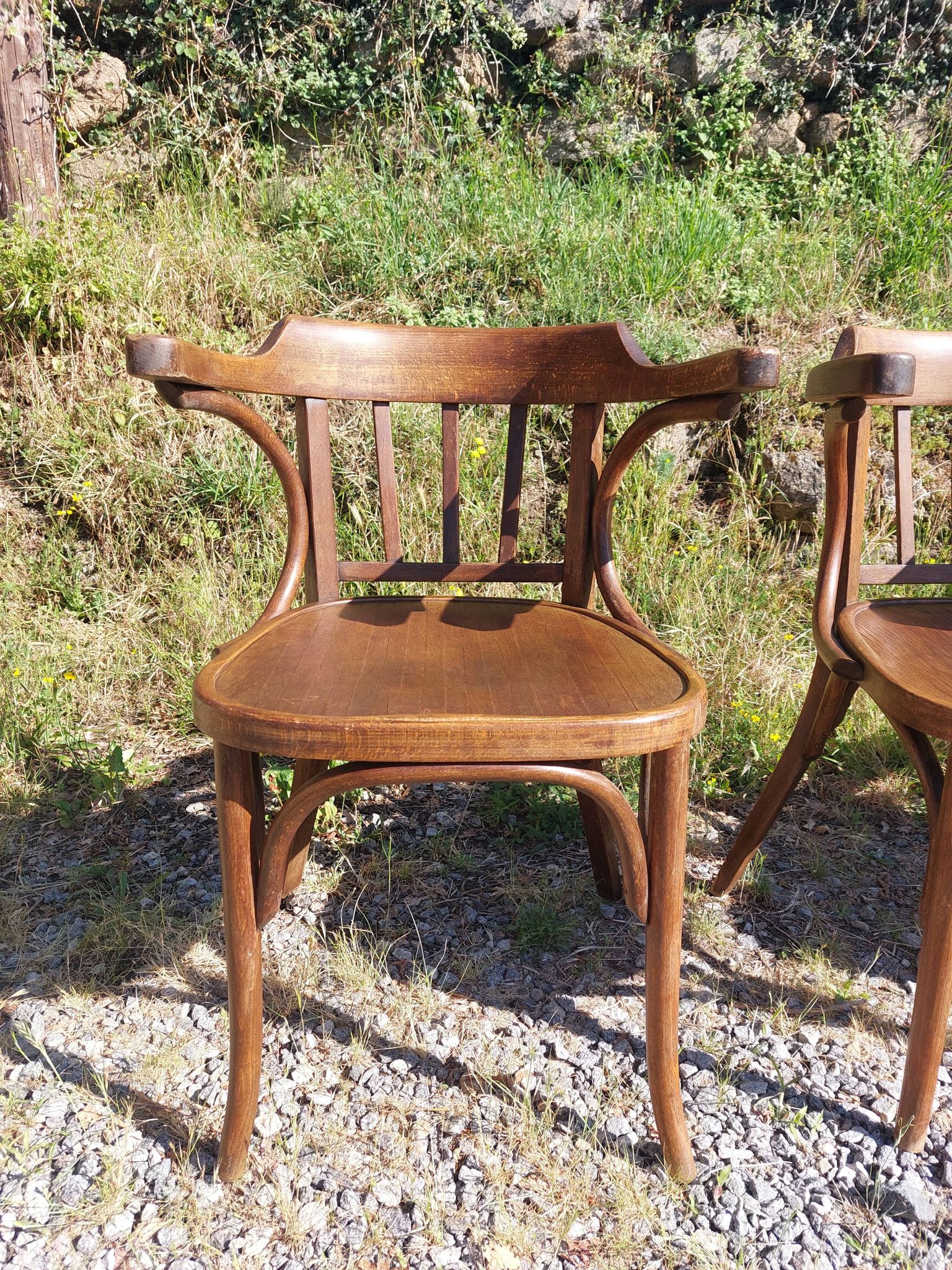 4 fauteuils Baumann en bois courbé