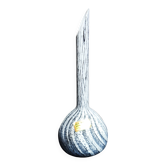 Vase soliflore vintage noir et blanc, verre soufflé italien, années 70