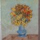 Tableau huile sur toile bouquet ancien