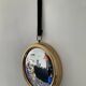Witch's eye mirror vintage brass medallion 70s