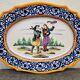 Large Quimper HB earthenware dish - Breton decor