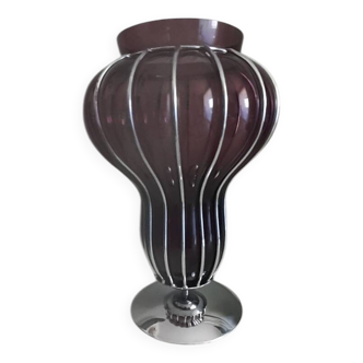 Vase with chrome frame