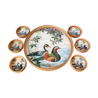 Ensemble plateau et dessous de verre