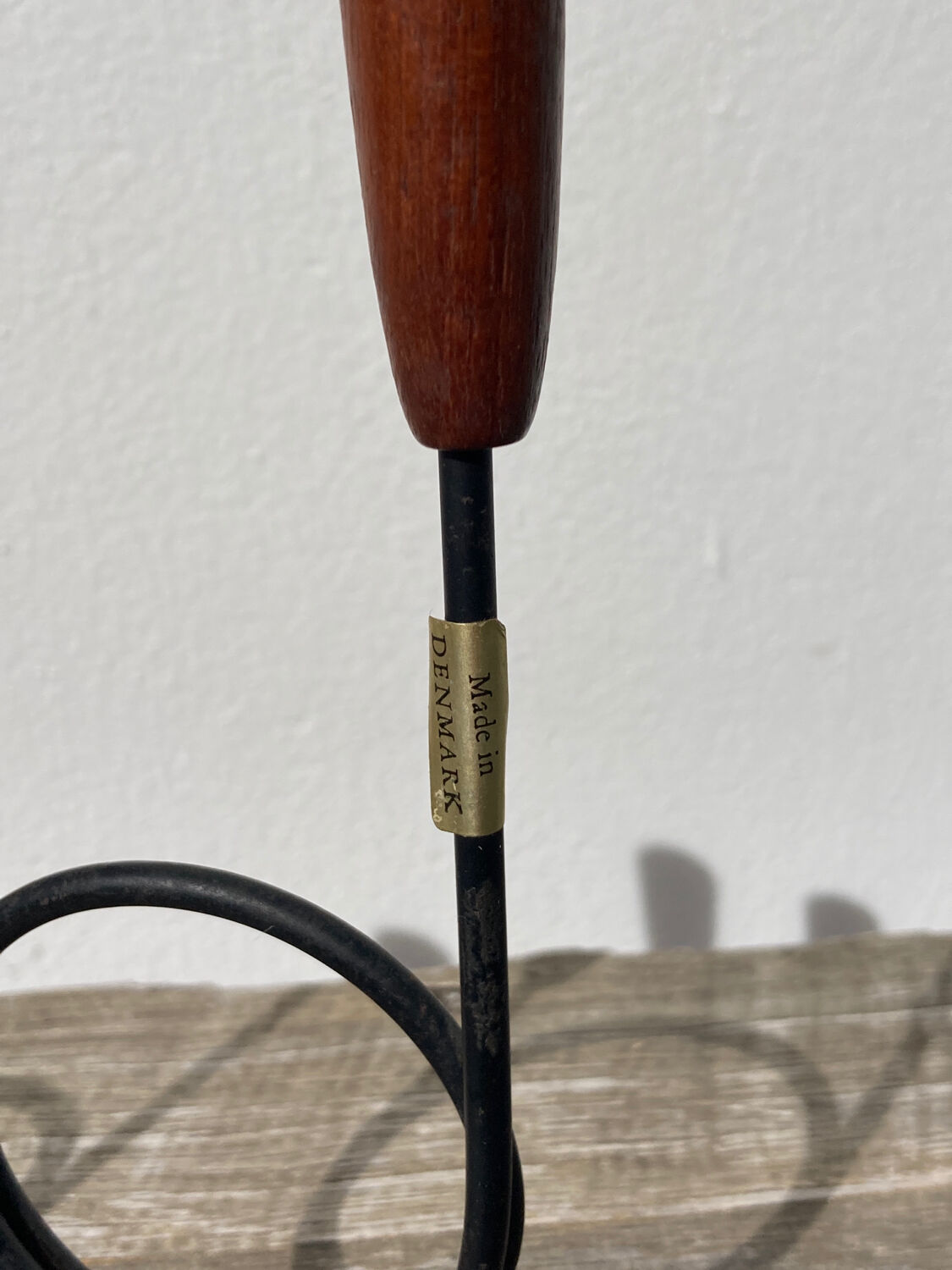 Pair of Scandinavian candlesticks in wood and metal Denmark
