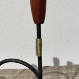 Pair of Scandinavian candlesticks in wood and metal Denmark
