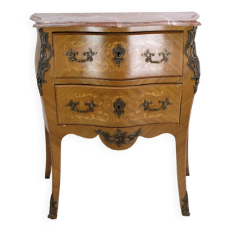 Commode en noyer avec dessus en marbre des années 1860