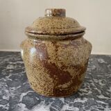Vintage pyrite stoneware lid pot
