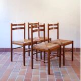 4 rustic straw chairs