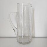 Pichet en verre  craquelé artisanal 24,5 cm